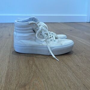 White used high top vans size 7